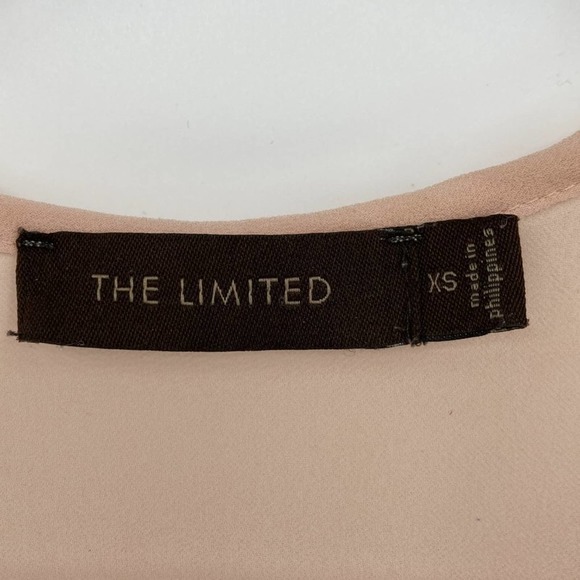 The Limited XS Embellished Sheer Nude Tank Top with Gold Sequins Polka Dots - Picture 4 of 6